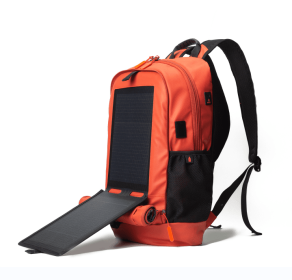Solar power generation business backpack.  30L, 20W, 5V / 3A, 9V / 2A fast charging, 5000 mAh energy storage, YKK zipper, high-end waterproof