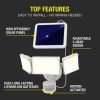 Solar Three Head LED Motion Sensing Security Flood Light, Outdoor, White, 2000 Lumen
