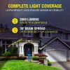 Solar Three Head LED Motion Sensing Security Flood Light, Outdoor, White, 2000 Lumen