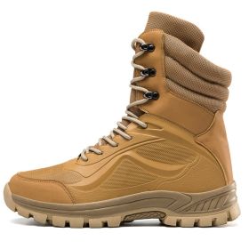 Tactical Shoes Men Hiking Boots Outdoor Camping Autumn Military Boots Microfiber Mountain Climbing Shoes Forces Equipment 39-45 (Color: Sand, size: 41)
