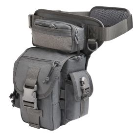 ANTARCTICA Waterproof Military Tactical Drop Leg Pouch Bag Type B Cross Over Leg Rig Outdoor Bike Cycling Hiking Thigh Bag (Color: GRAY)
